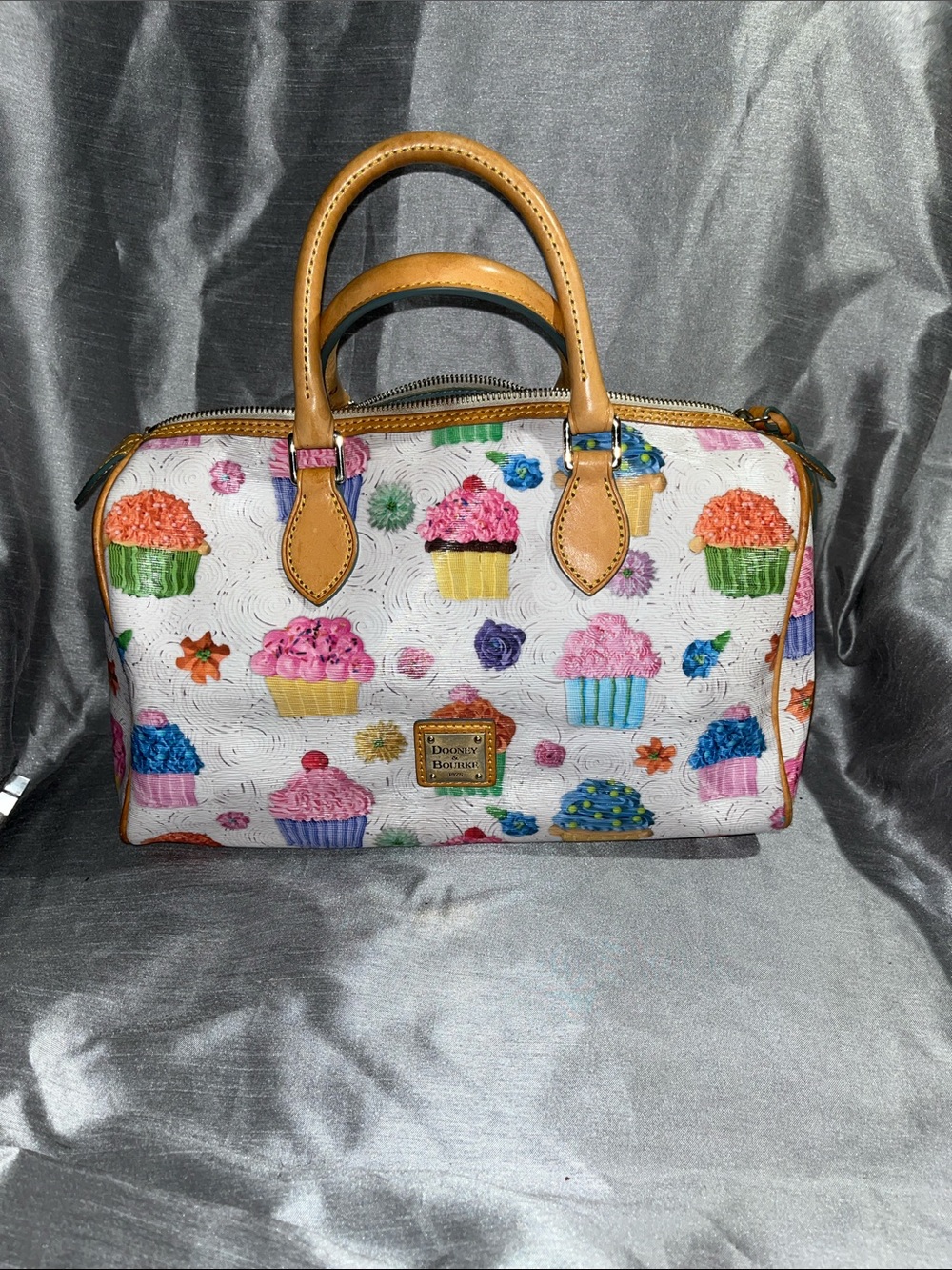 Vintage D&B Cupcake Print Satchel